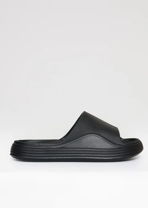 Threadbare Black Chunky Foam Sliders - 7 Image 1