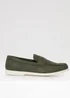 Threadbare Khaki Textured Faux Suede Penny Loafers - 11 Image 1