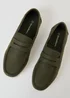 Threadbare Khaki Textured Faux Suede Penny Loafers - 11 Image 3