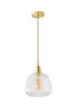 ValueLights Delora Brushed Gold Ribbed Glass Ceiling Light - One Size Image 5
