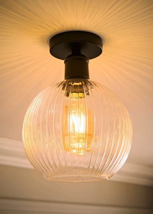 ValueLights Maddison Matte Black Flush Ceiling Light - One Size Image 2