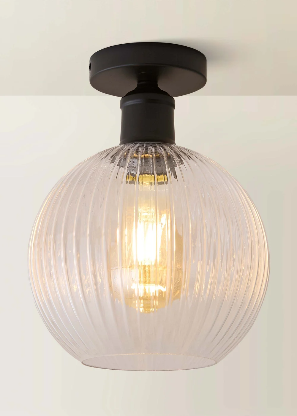 ValueLights Maddison Matte Black Flush Ceiling Light - One Size Image 3