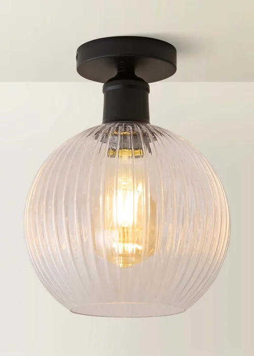 ValueLights Maddison Matte Black Flush Ceiling Light - One Size Image 3