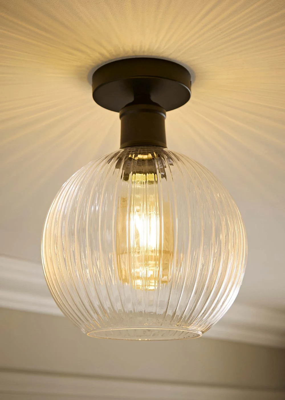 ValueLights Maddison Matte Black Flush Ceiling Light - One Size Image 1