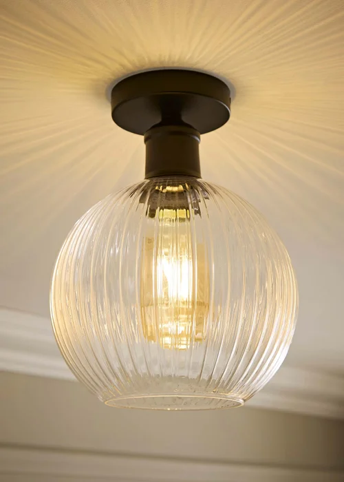 ValueLights Maddison Matte Black Flush Ceiling Light - One Size Image 1