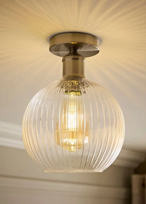 ValueLights Maddison Brushed Chrome Flush Ceiling Light - One Size Image 1