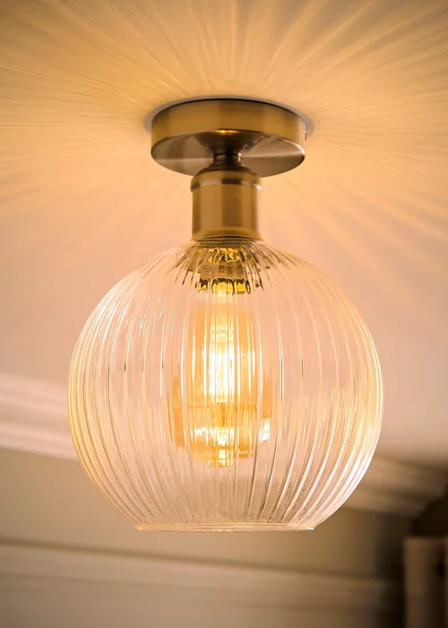 ValueLights Maddison Brushed Chrome Flush Ceiling Light - One Size Image 2