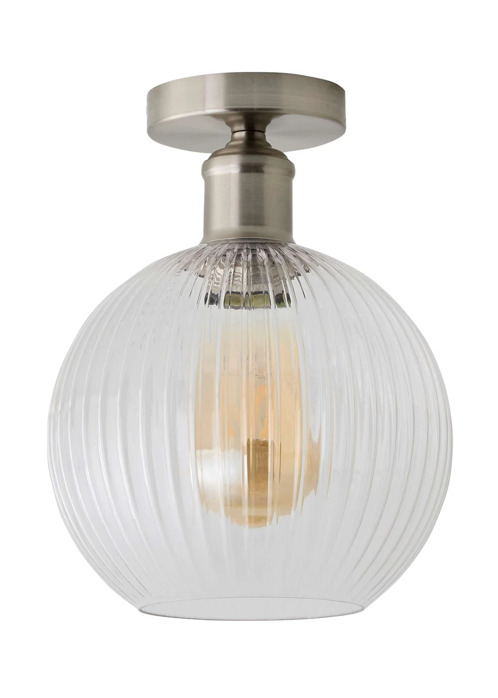 ValueLights Maddison Brushed Chrome Flush Ceiling Light - One Size Image 5