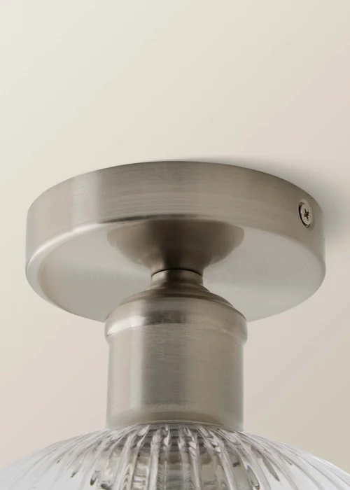 ValueLights Maddison Brushed Chrome Flush Ceiling Light - One Size Image 4