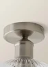 ValueLights Maddison Brushed Chrome Flush Ceiling Light - One Size Image 4