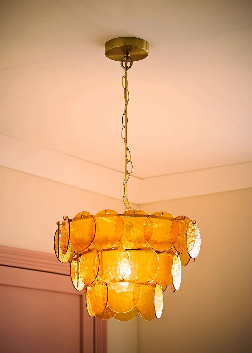 ValueLights Juliette Orange 3 Tier Disc Chandelier Ceiling Light - One Size Image 2