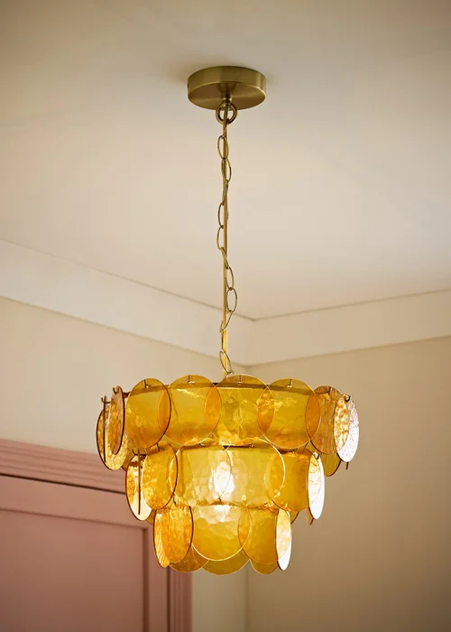 ValueLights Juliette Orange 3 Tier Disc Chandelier Ceiling Light - One Size Image 1