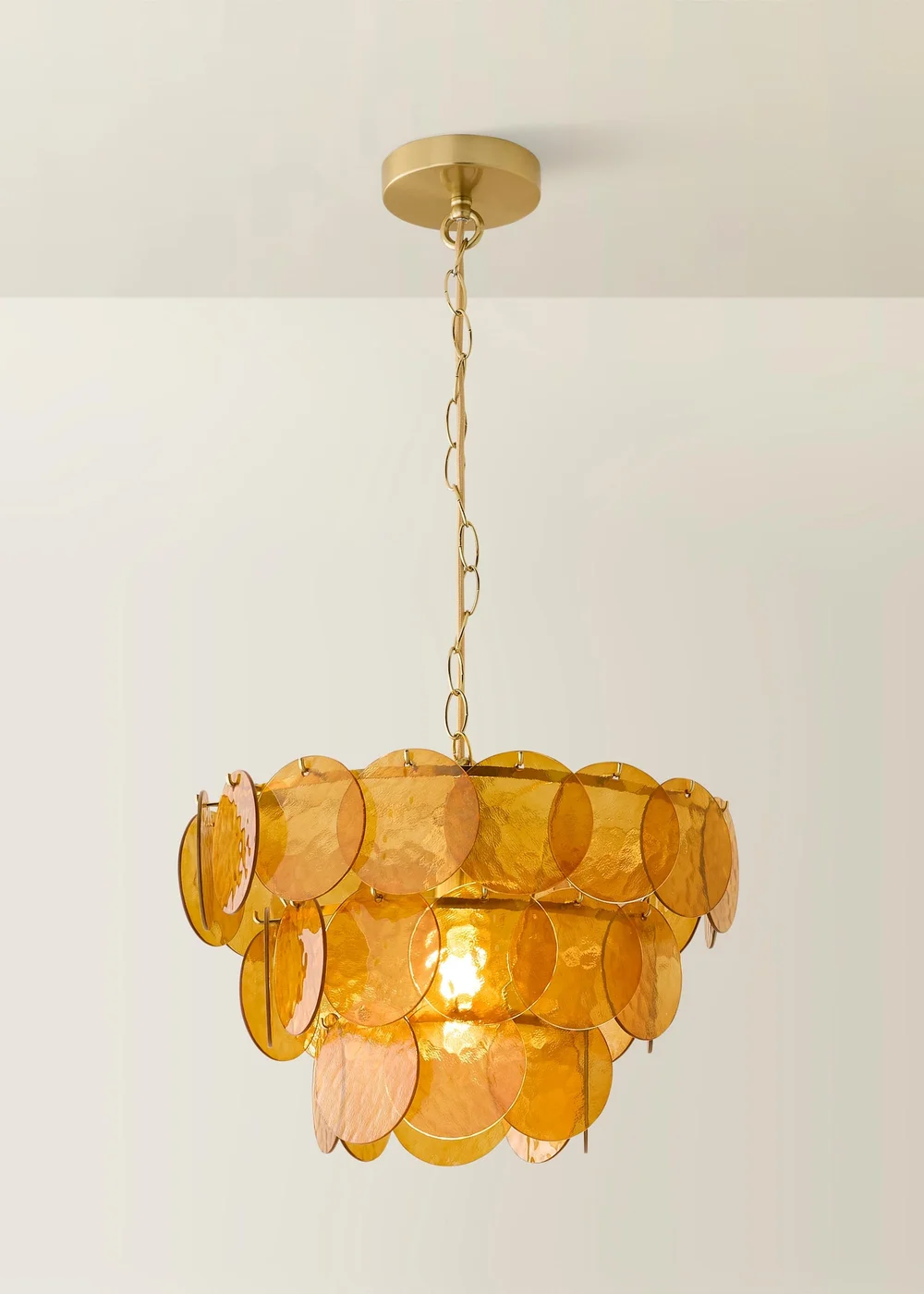 ValueLights Juliette Orange 3 Tier Disc Chandelier Ceiling Light - One Size Image 3