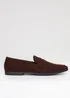 Threadbare Brown Faux Suede Penny Loafers - 7 Image 1