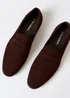 Threadbare Brown Faux Suede Penny Loafers - 7 Image 3