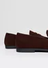 Threadbare Brown Faux Suede Penny Loafers - 7 Image 2