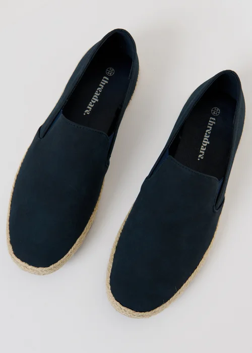 Threadbare Navy Faux Suede Slip On Espadrilles - 7 Image 3