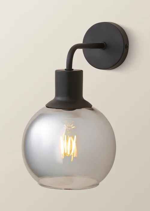 ValueLights Bellamy Matte Black Wired Wall Light - One Size Image 3