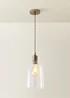 ValueLights Kira Dome Glass Brushed Brass Ceiling Light - One Size Image 3