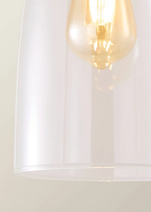 ValueLights Kira Dome Glass Brushed Brass Ceiling Light - One Size Image 4