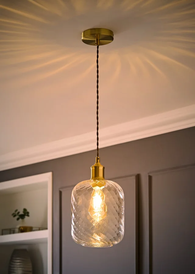 ValueLights Emery Oval Brushed Gold Ceiling Light