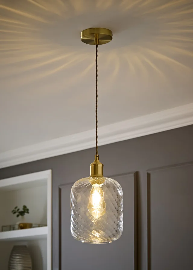 ValueLights Emery Oval Brushed Gold Ceiling Light