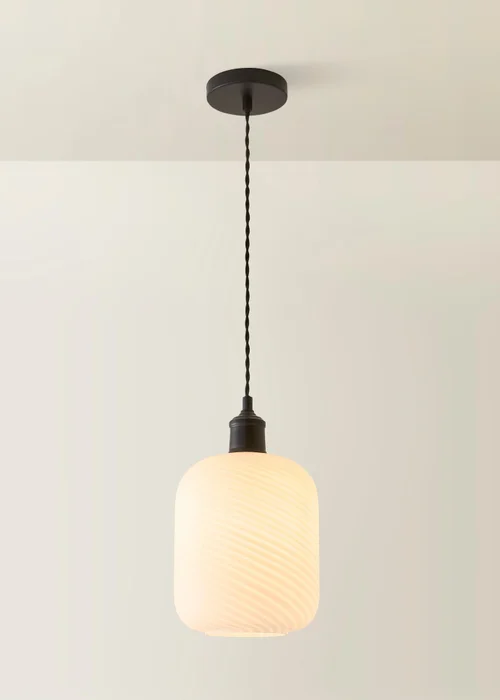 ValueLights Emery Frosted Swirl Matte Black Ceiling Light - One Size Image 3