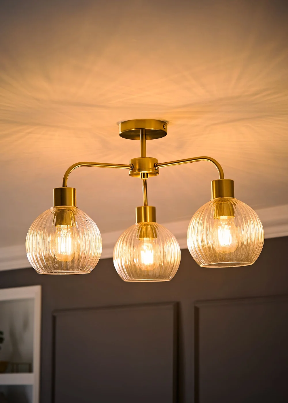 ValueLights Maddison Brushed Gold Multi Arm Ceiling Light - One Size Image 2