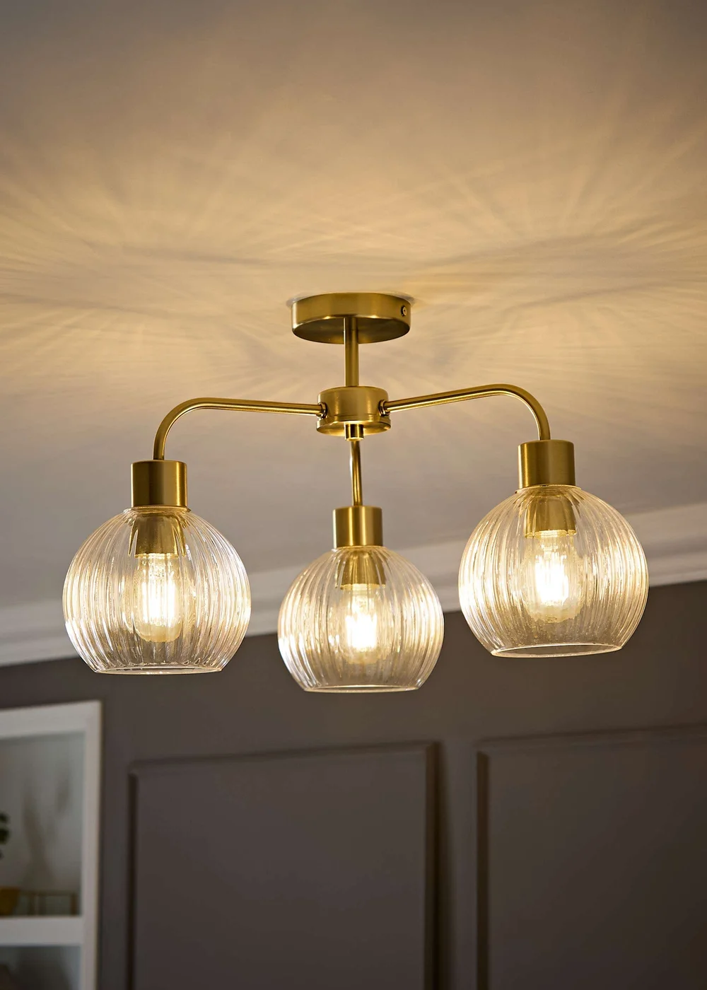 ValueLights Maddison Brushed Gold Multi Arm Ceiling Light - One Size Image 1