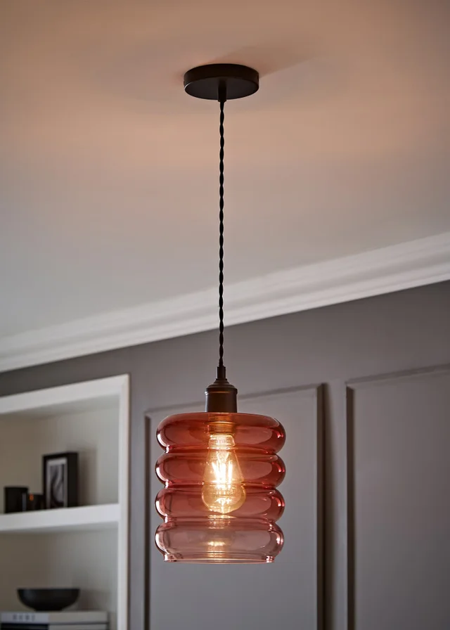 ValueLights Giselle Berry Stacked Matte Black Ceiling Light