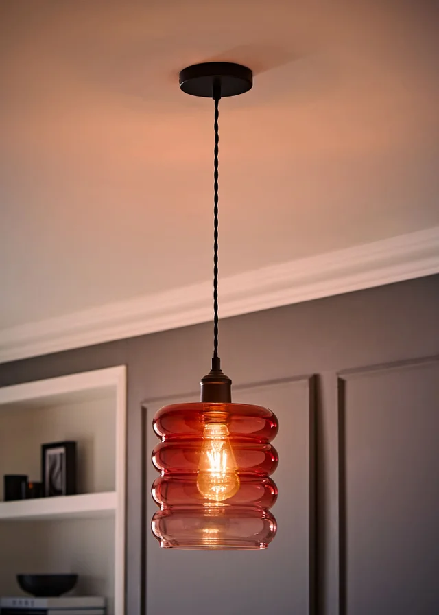 ValueLights Giselle Berry Stacked Matte Black Ceiling Light