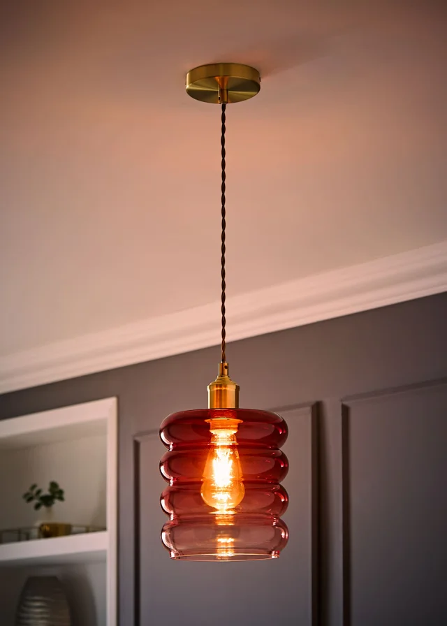 ValueLights Giselle Berry Stacked Brushed Gold Ceiling Light