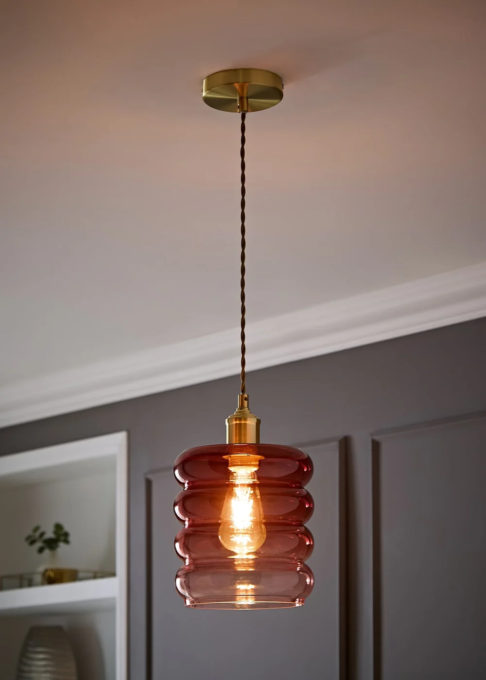 ValueLights Giselle Berry Stacked Brushed Gold Ceiling Light - One Size Image 1