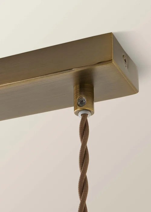 ValueLights Susie Antique Brass 3 Drop Diner Ceiling Light - One Size Image 6