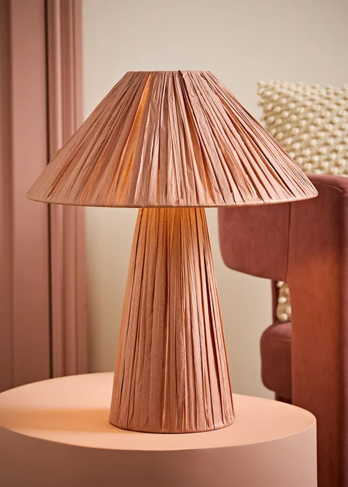 ValueLights Kaiya Pink Paper Woven Table Lamp - One Size Image 5