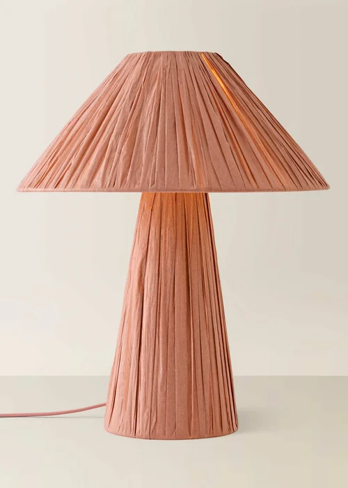 ValueLights Kaiya Pink Paper Woven Table Lamp - One Size Image 2