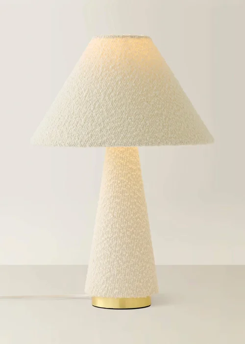 ValueLights Martha Cream Boucle Table Lamp - One Size Image 3