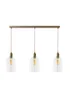 ValueLights Kira Dome Glass Brushed Brass 3 Drop Diner Ceiling Light - One Size Image 5