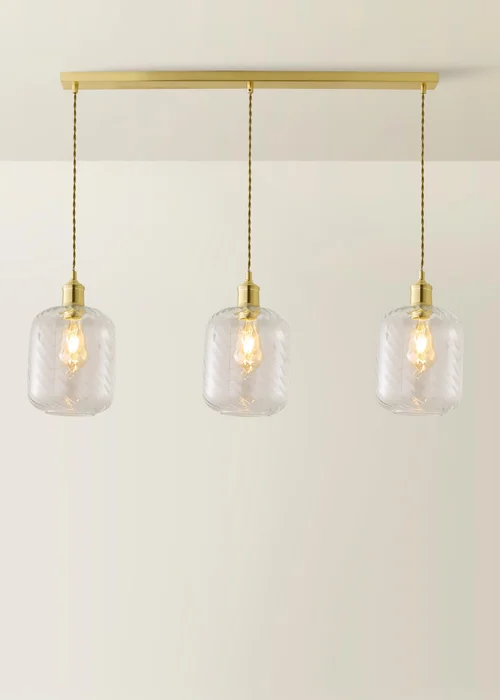 ValueLights Emery Swirl Brushed Gold 3 Drop Diner Ceiling Light - One Size Image 3