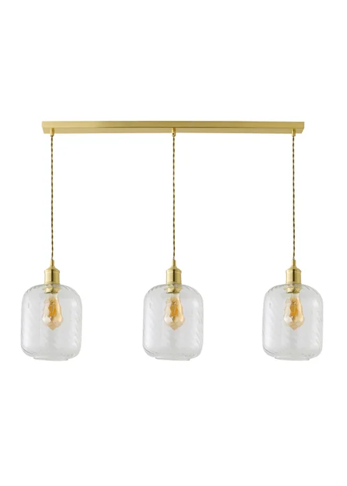 ValueLights Emery Swirl Brushed Gold 3 Drop Diner Ceiling Light - One Size Image 5