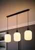 ValueLights Emery Frosted Swirl Matte Black 3 Drop Diner Ceiling Light - One Size Image 2