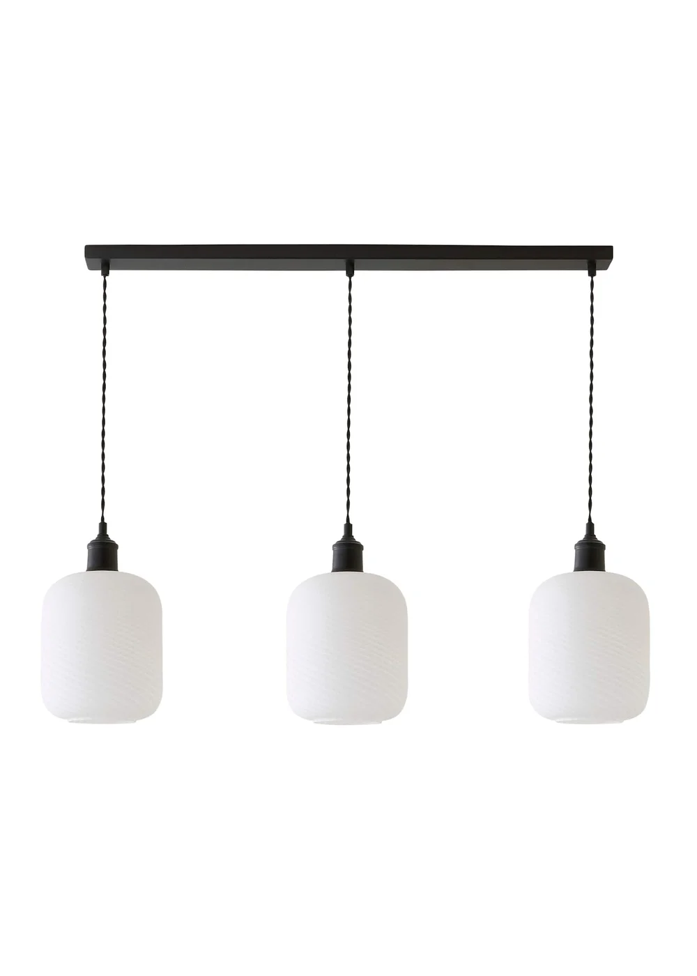 ValueLights Emery Frosted Swirl Matte Black 3 Drop Diner Ceiling Light - One Size Image 5