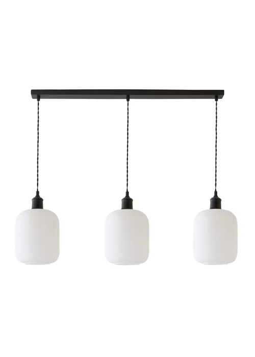 ValueLights Emery Frosted Swirl Matte Black 3 Drop Diner Ceiling Light - One Size Image 5