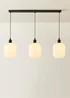 ValueLights Emery Frosted Swirl Matte Black 3 Drop Diner Ceiling Light - One Size Image 3