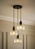 ValueLights Maddison Matte Black 3 Drop Cluster Ceiling Light - One Size Image 1