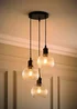 ValueLights Maddison Matte Black 3 Drop Cluster Ceiling Light - One Size Image 2