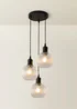 ValueLights Maddison Matte Black 3 Drop Cluster Ceiling Light - One Size Image 3