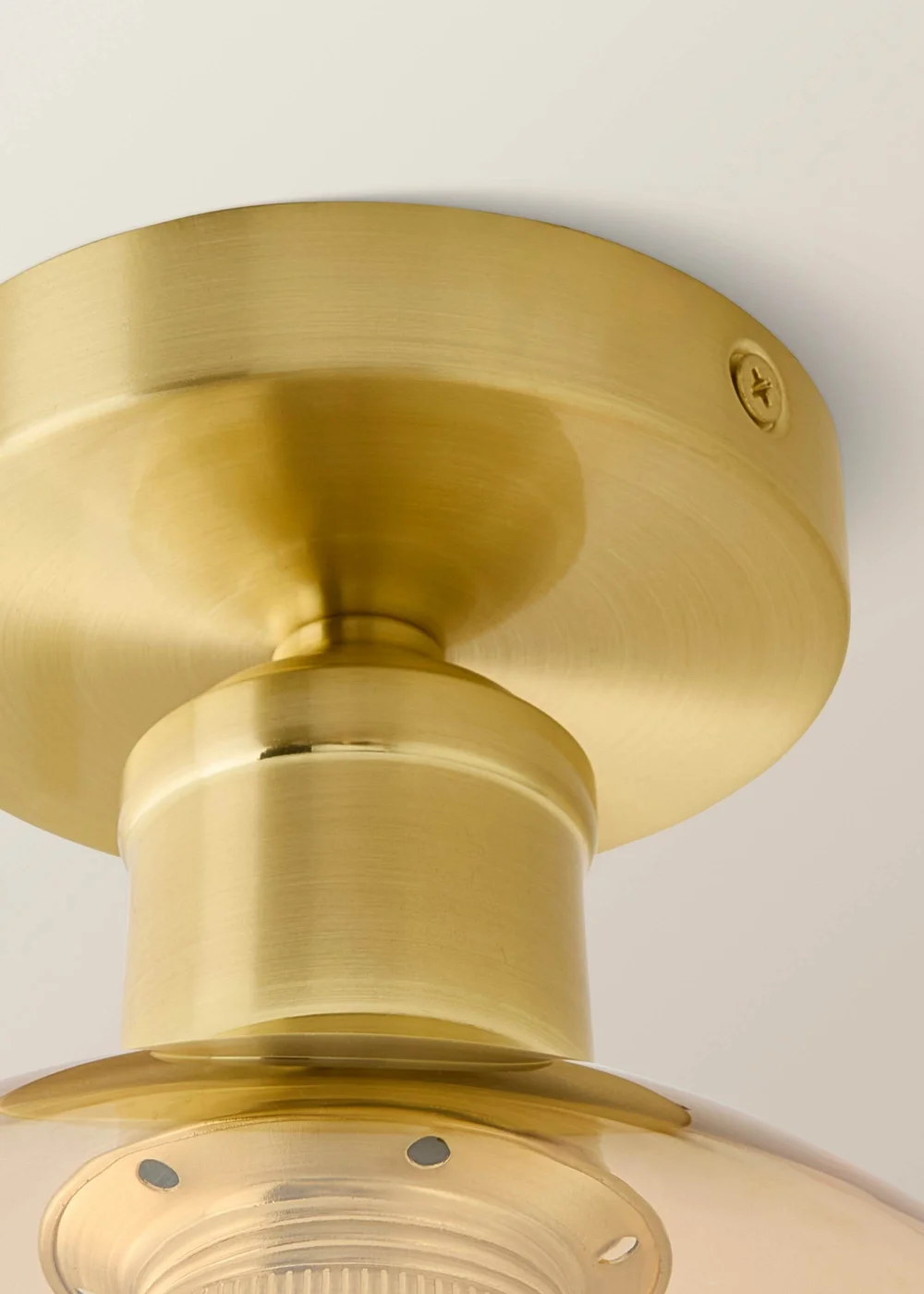 ValueLights Bellamy Amber Glass Brushed Gold Flush Ceiling Light - One Size Image 6