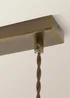 ValueLights Cheltenham Ribbed Glass Brushed Brass 3 Drop Diner Ceiling Light - One Size Image 4