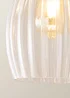ValueLights Cheltenham Ribbed Glass Brushed Brass 3 Drop Diner Ceiling Light - One Size Image 6